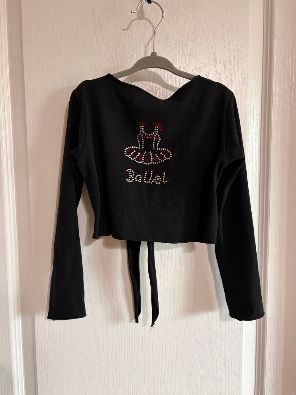 Wenchoice Girls Black Ballet Wrap Top Size Large